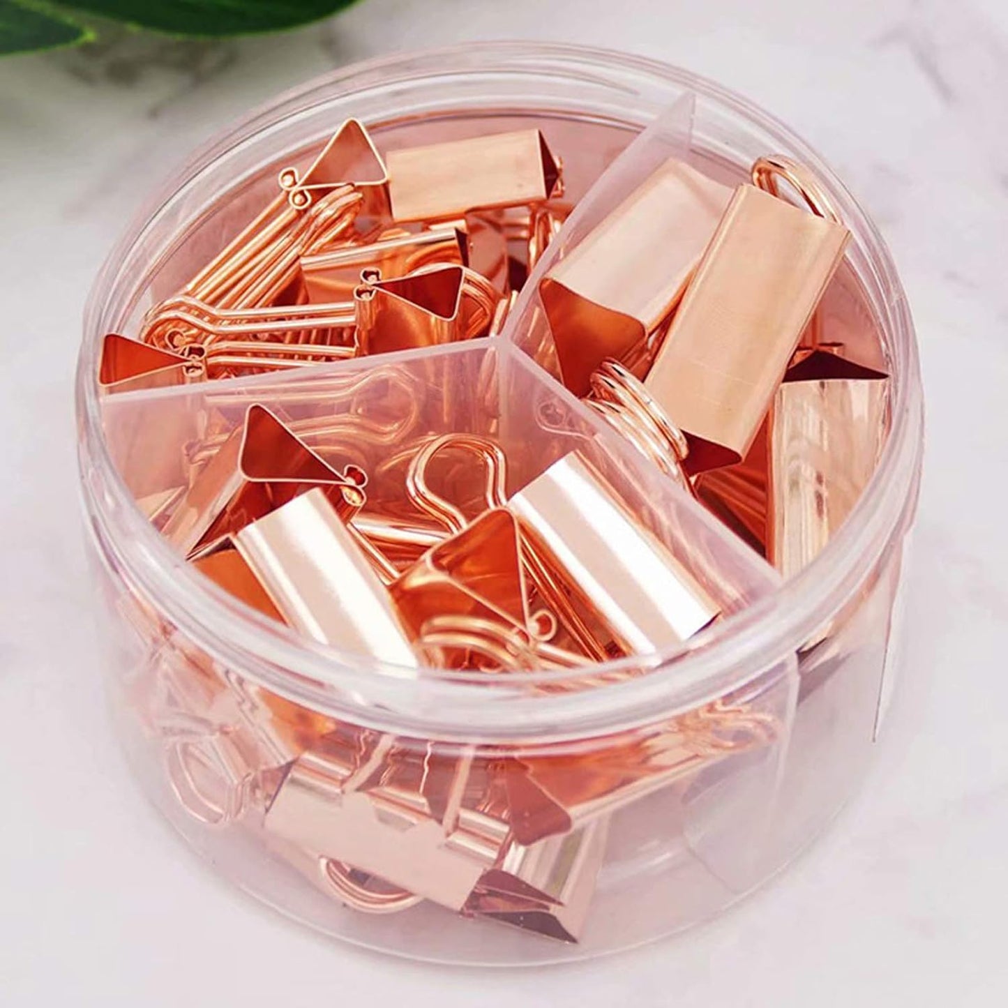 Binder Clips Paper Clamps, Assorted Sizes Set (Small, Medium, Large) for Office School and Home Supplies (Rose Gold)