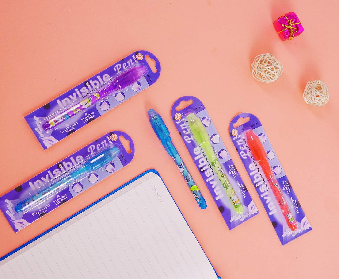 24 Pack Invisible Ink Pen with Purple Light Upgraded Spy Pen Secret Message Magic Markers Children's Day Gift Student Gift from Teacher for Boys Grils Kids Birthday Party Favor