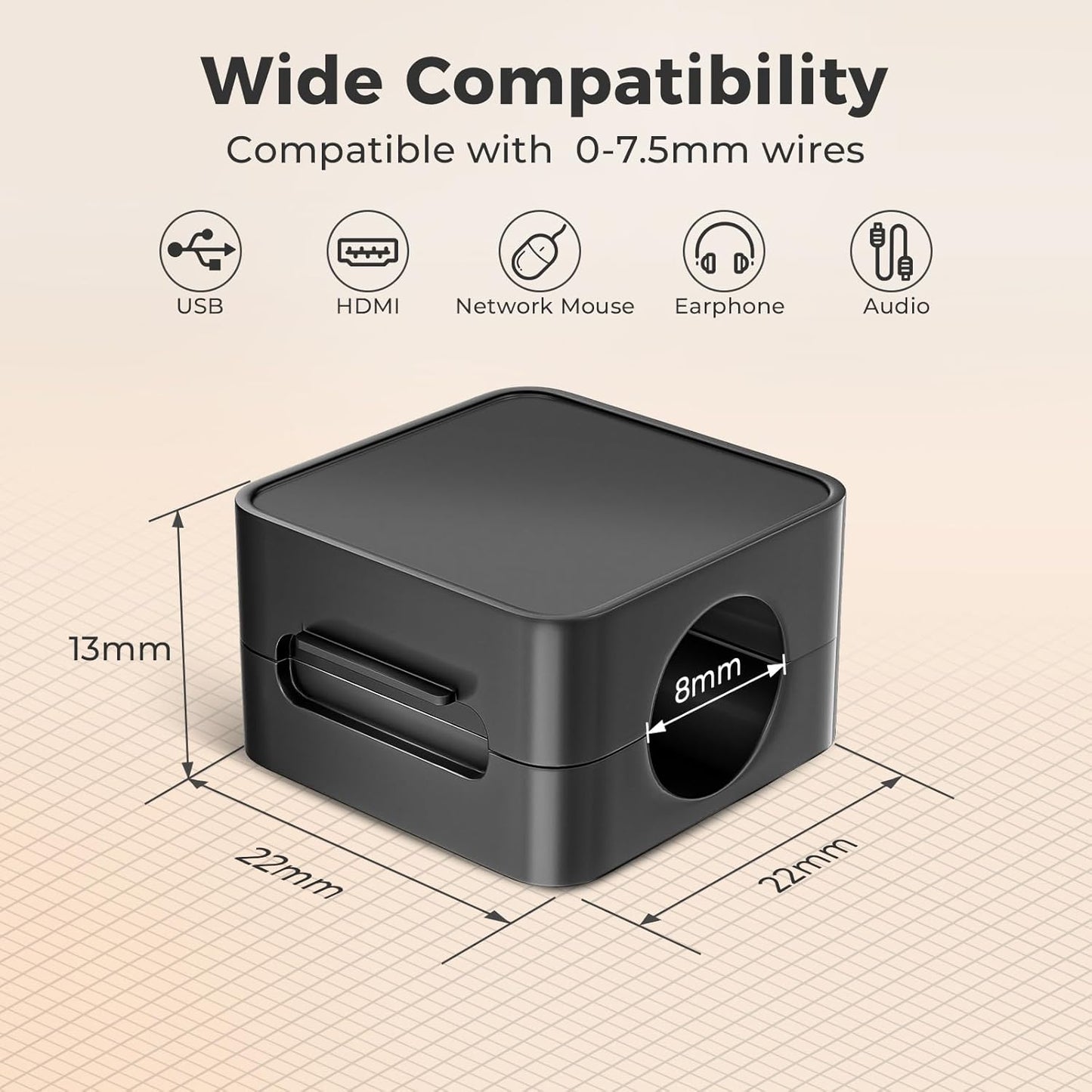 8 Pack Magnetic Cord Organizer Holder, Adjustable Cable Clips, Strong Adhesive Desk Cable Management Clips for Nightstand, Office, Car, Easy Open Design for Tidy Wire Organization