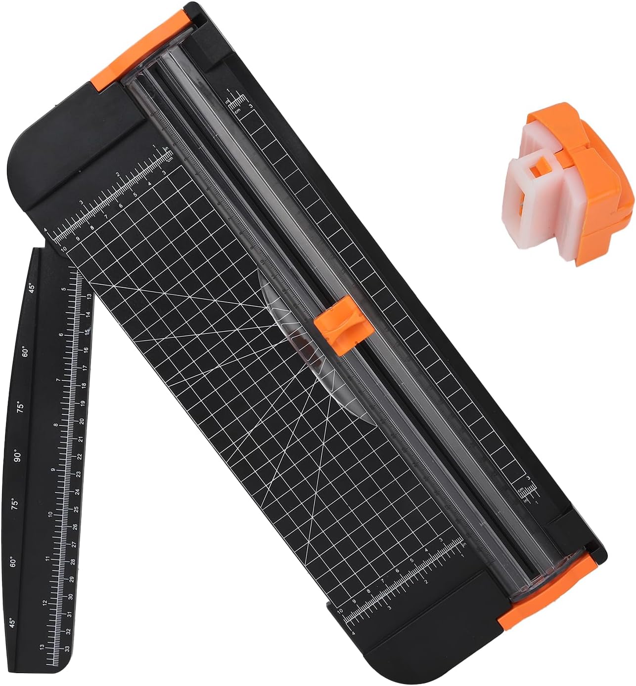 A4 Paper Cutter -12 Inch Paper Trimmer with 2pcs Replacement Blades with Safeguard Side Rulerfor Cut Gift Card,Coupon,Label, Cardstock,Photo