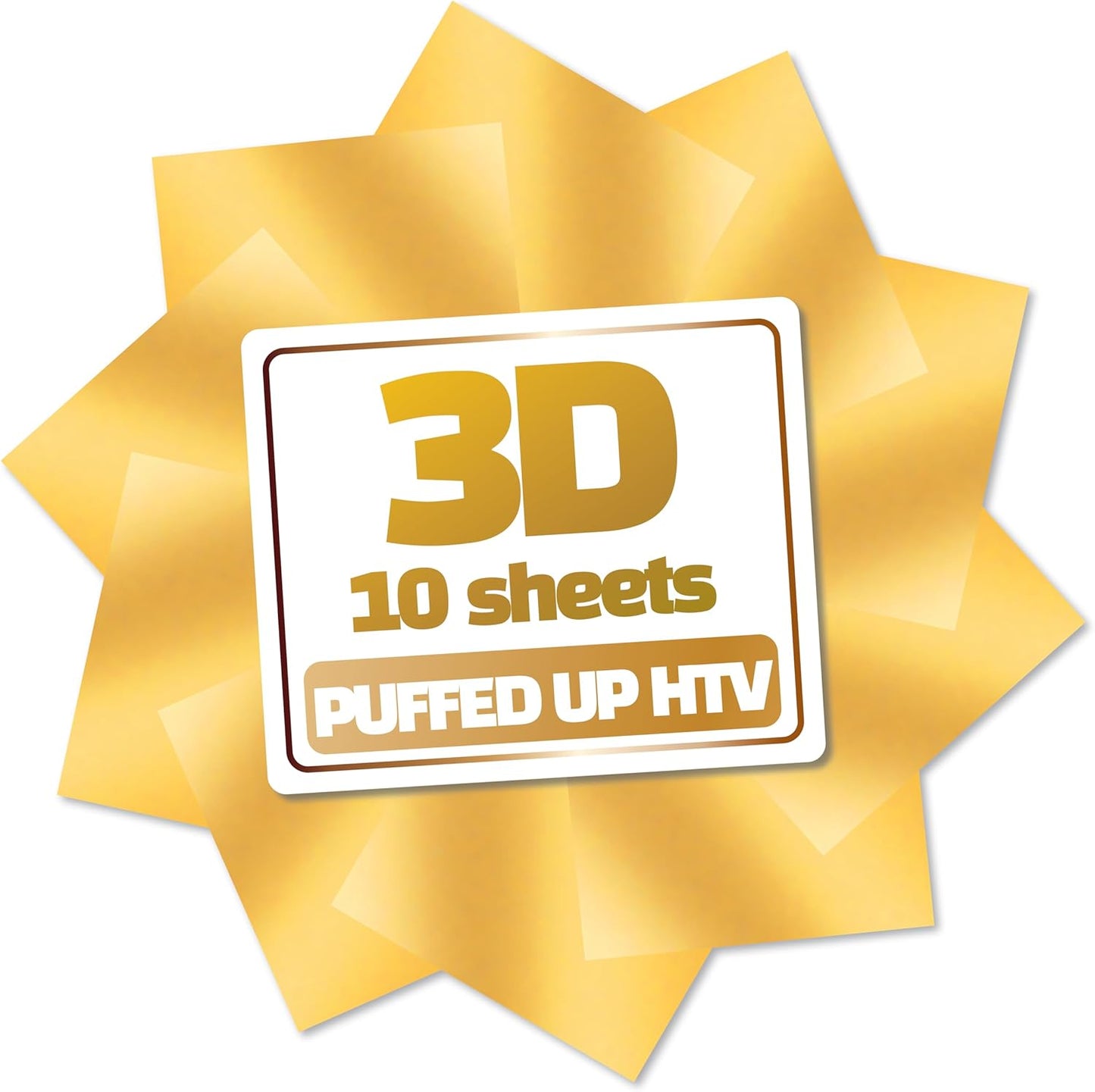 3D Puff Vinyl Heat Transfer 10" x 12" - 10 Sheets Foaming HTV Gold Colors Bundle/Variety Pack, Adhesive Vinyl, Iron-On Transfer, Heat Press with Cricut Silhouette Cameo