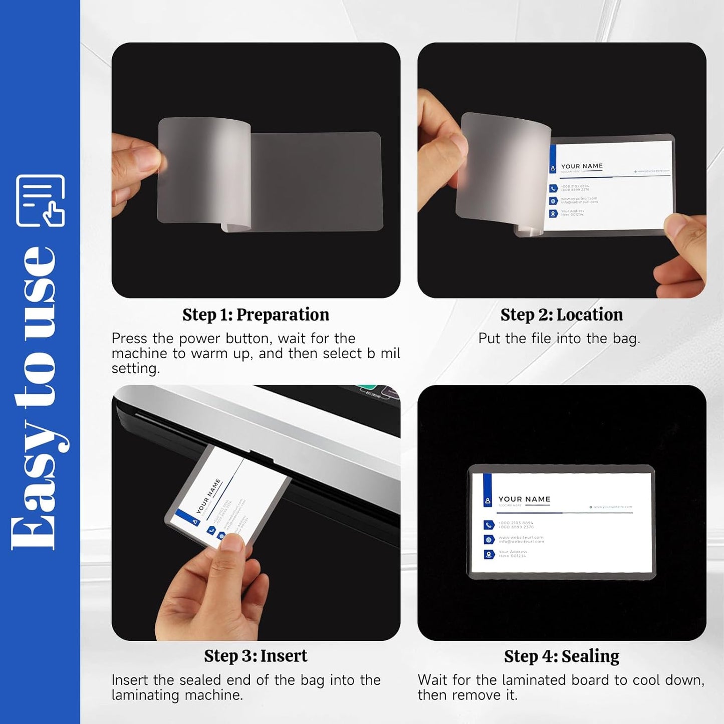 500 Count 2.3x3.7 Inch Thermal Laminating Pouches, 5 Mil, Hold 2x3.5 Inch Business Cards, Clear Card Laminating Pouches Protection for Business Cards Student Cards