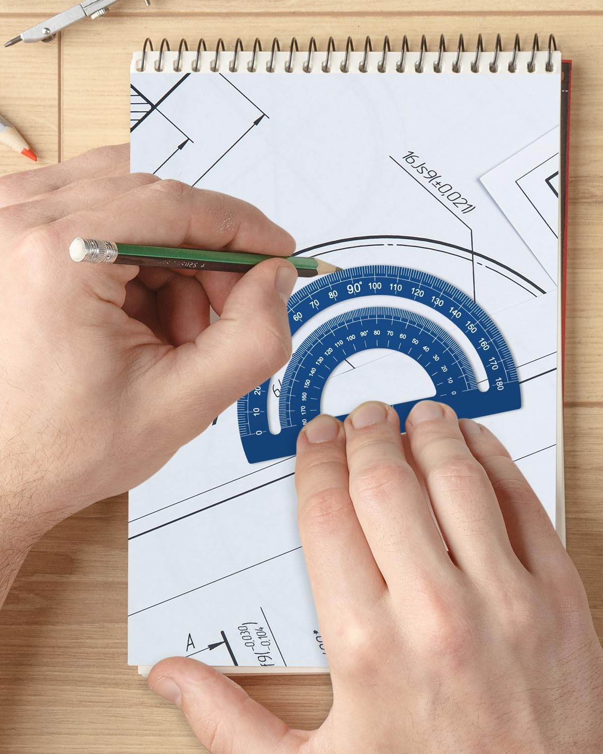 Honagu Aluminum Alloy Triangular Ruler Set, 8 Pieces/2 Sets, Modern Design, 12 Inches