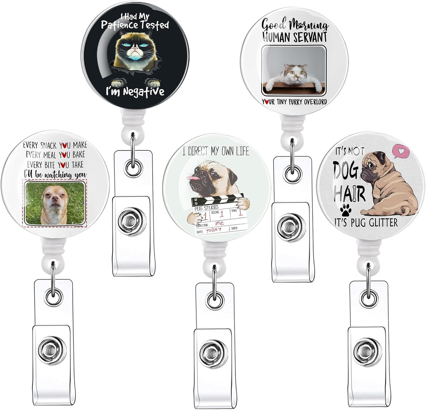 16pcs Badge Reels Retractable Badge Holders,Id Badge Holders Retractable with Clip,Cute Badge Reel for Men,Women,Girls 09