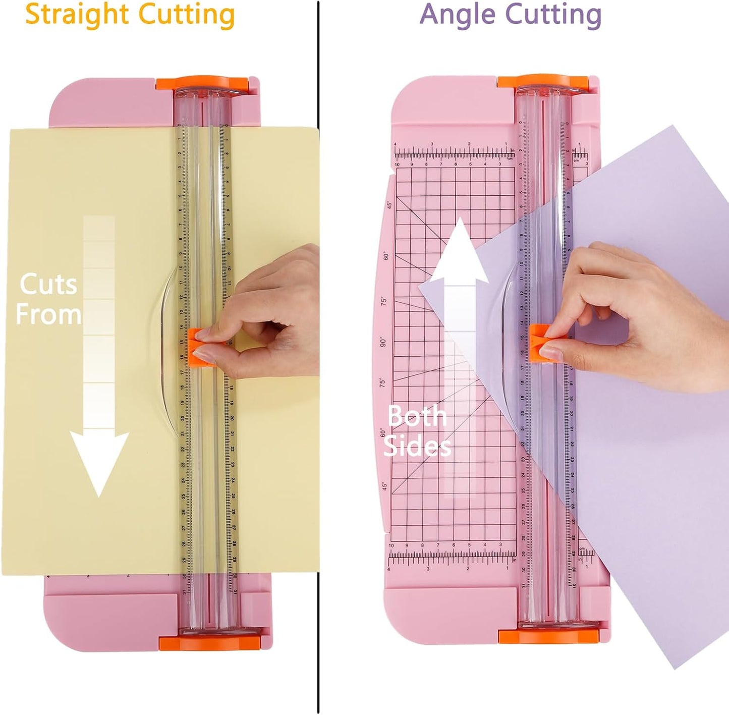 A4 Paper Cutter -12 Inch Paper Trimmer with 2pcs Replacement Blades with Safeguard Side Rulerfor Cut Gift Card,Coupon,Label, Cardstock,Photo