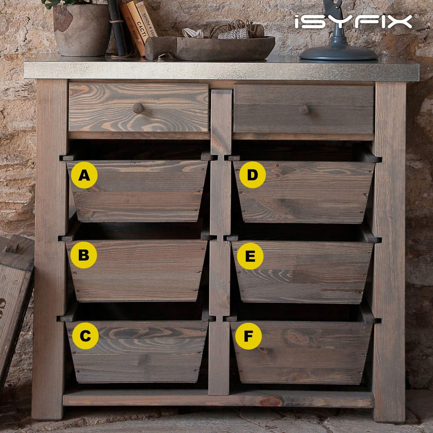 iSYFIX Yellow Vinyl Letters Stickers - 2 inch Self-Adhesive, A to Z, 4 of Each Letter - Decal for Indoor & Outdoor, For Inventory, Storage, Organizing, Alphabet for Boxes, Toolbox, Lockers & More