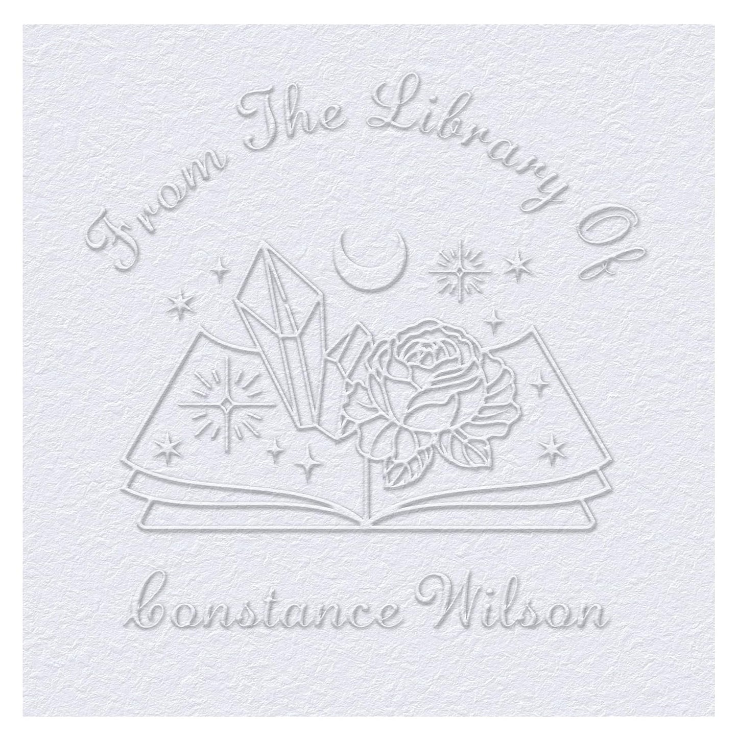 Book Embosser Custom Embosser Stamp with Your Name or Design Personalized Library Embosser Stamp Customized Books Business Cards Paper Documents Notebooks etc. (03)