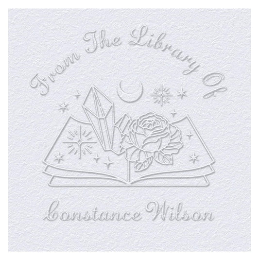 Book Embosser Custom Embosser Stamp with Your Name or Design Personalized Library Embosser Stamp Customized Books Business Cards Paper Documents Notebooks etc. (03)