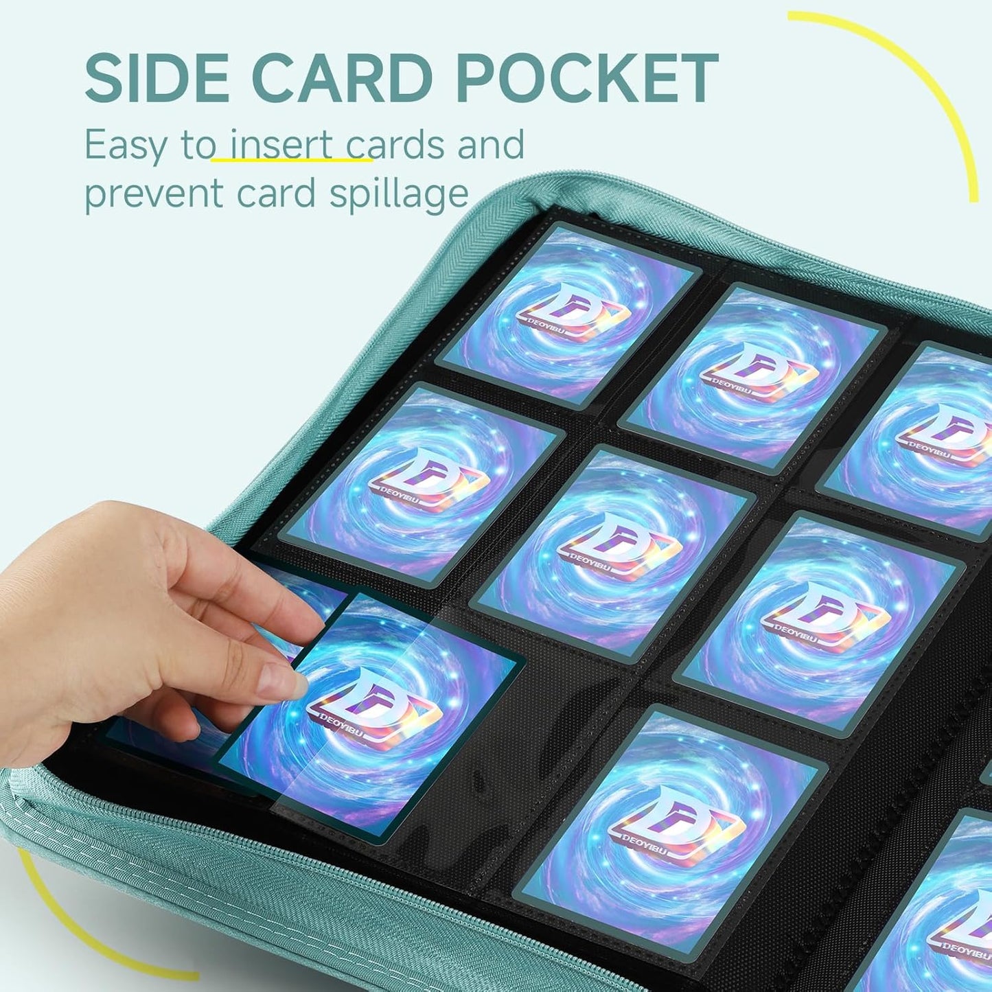 9 Pocket Card Binder,360 Pockets Trading Card Binder,Double Sided Pocket Collection Binder,Card Folder for MTG,TCG,Game Cards,Sport Cards,Green