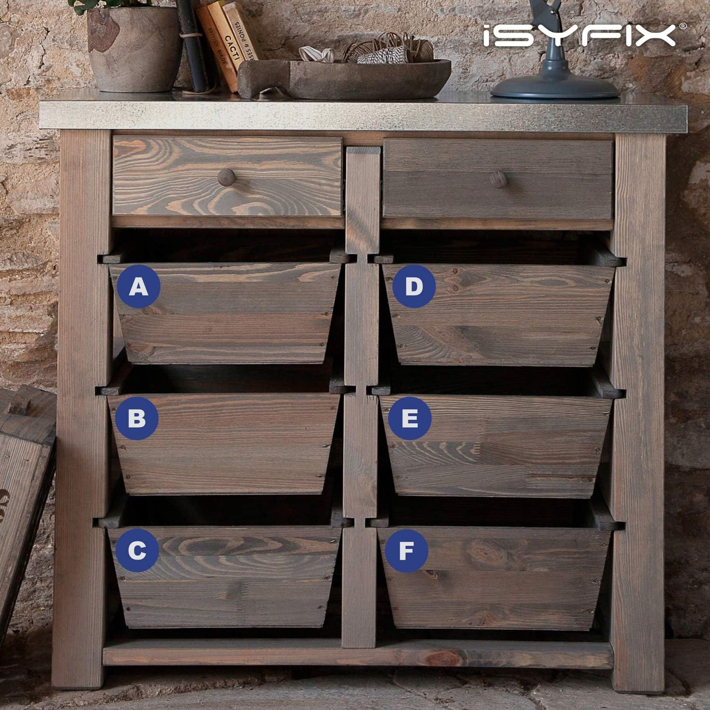 iSYFIX Blue Vinyl Letters Stickers - 2 inch Self-Adhesive, A to Z, 4 of Each Letter - Premium Decal for Indoor & Outdoor, For Inventory, Storage, Organizing, Alphabet for Boxes, Toolbox, Lockers