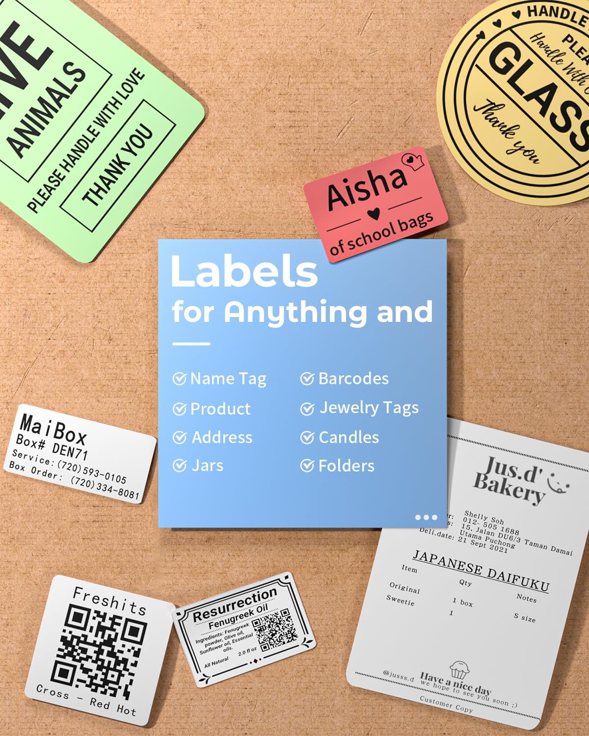 Phomemo Label Maker, M220 Barcode Printer, Bluetooth Thermal Label Printer, with Multiple Templates, Fonts, and Icons for Home, Kitchen, School, Office Organization