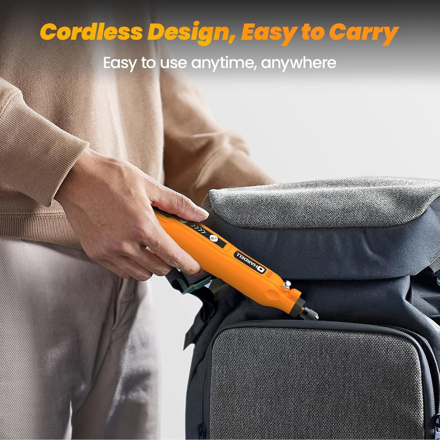 HARDELL Mini Cordless Rotary Tool 3.7V, 5-Speed and USB Charging with 35 Accessories, Multi-Purpose Power Rotary Tool for Sanding, Polishing, Drilling, Carving, Engraving, DIY Crafts