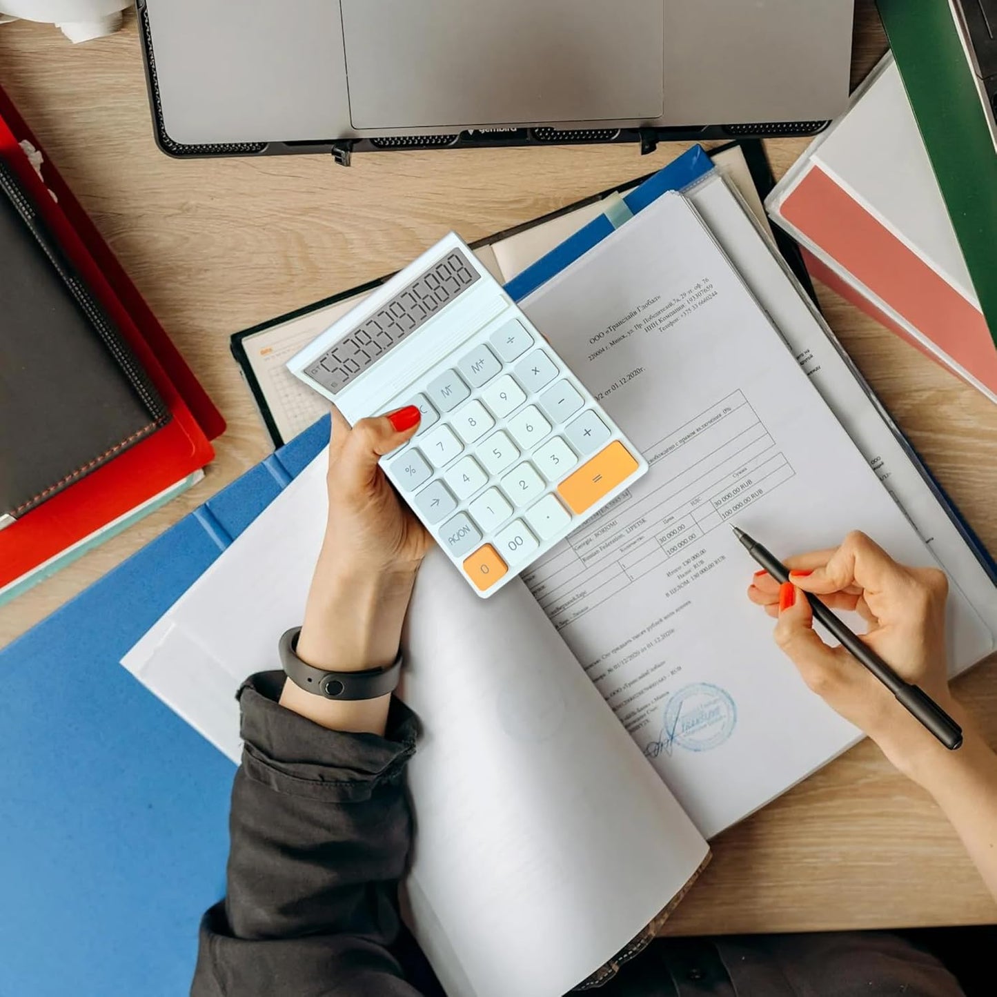 Desk Calculators, Benkaim Desktop Calculator, Big Button Calculator with12 Digit Large Display for Office, Home & Business Use