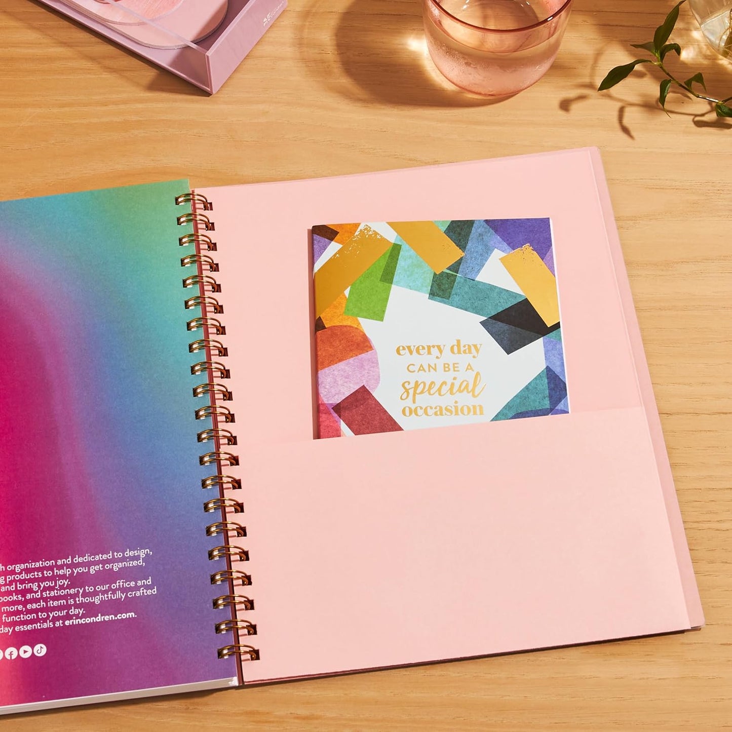 Inspired by Erin Condren Large Undated Planner, 12-Month Customizable Weekly and Monthly Layout, 9" x 11" Size, Premium 100gsm Paper, Includes Stickers and Pocket Folder