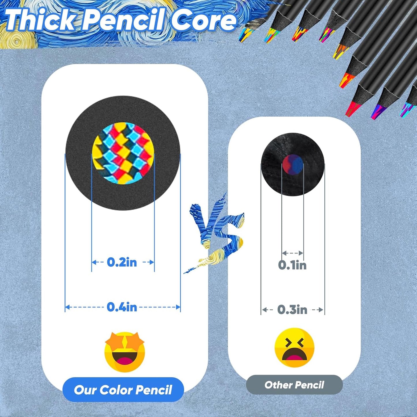 24 Pack Rainbow Pencils, Cute School Supplies, Gifts for Teen Gifts Trendy Stuff, Art Supplies for Adults, Birthday Party Favors, Art Supplies for Kids