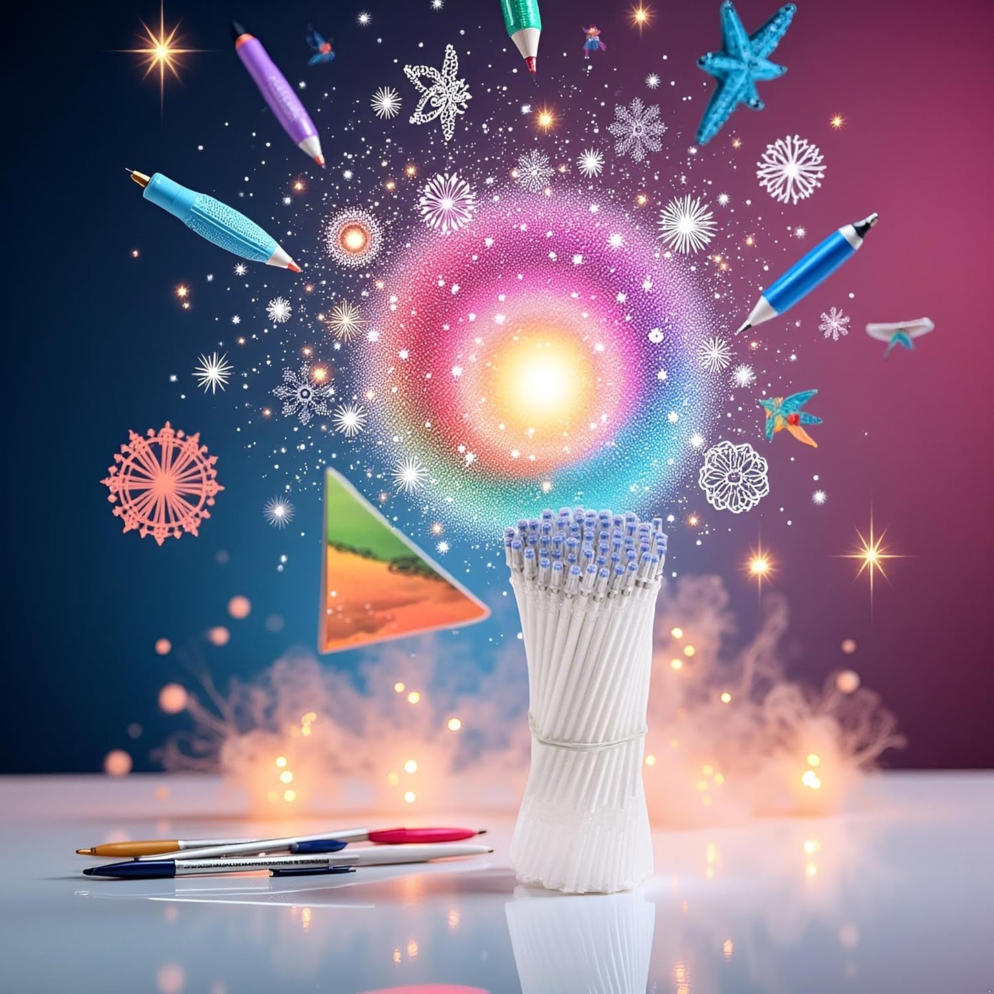 20 Pcs White Gel Pen Refills, Glitter and Metallic Gels Pen Refills, 0.7mm Gel Ink Pen Replacement Coloring Pens Art Marker for Crafting Drawing,Pens and Refills