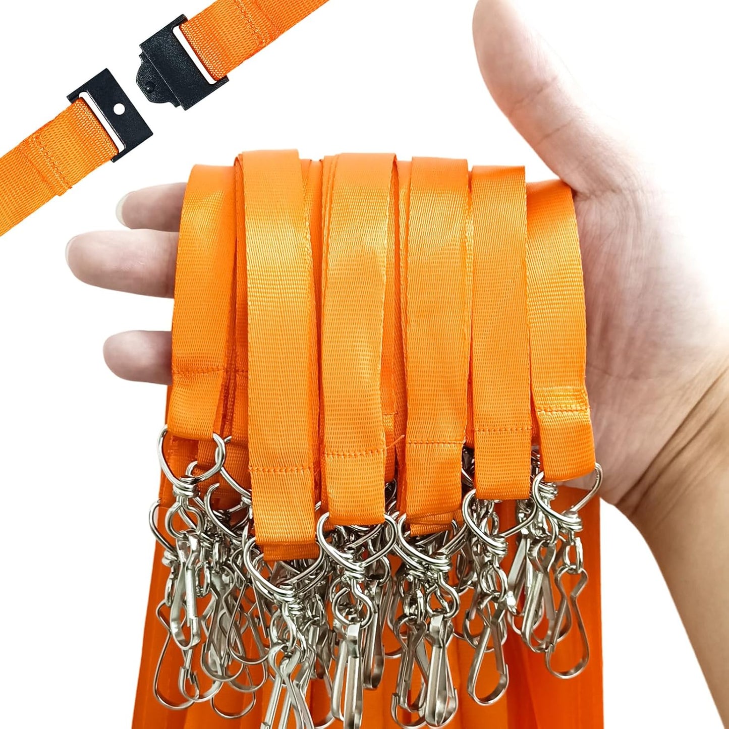 DE Breakaway Lanyards for Id Badges,Teacher Lanyard with with J-Hook Bulk Flat Lanyards for Name tag ID Badges Holder
