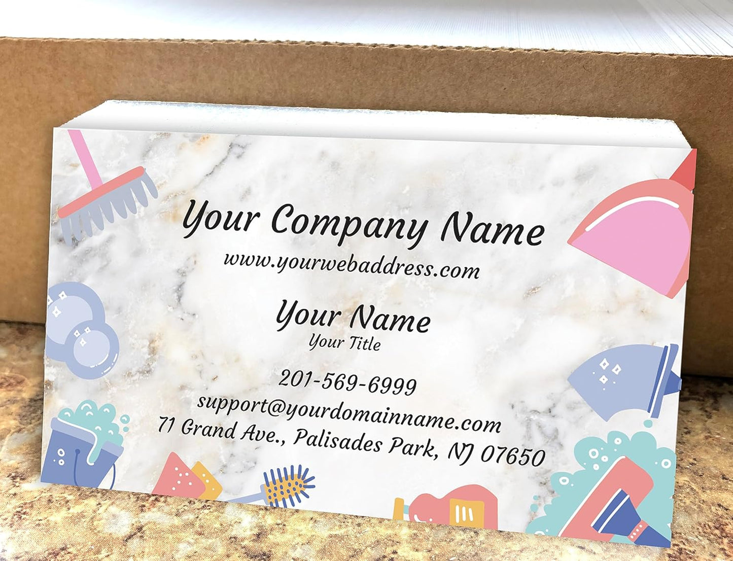 IMPACTONLINEPRINTING, Business Cards 100pcs - Thick Smooth16Pt Paper(350gsm), Cleaning-2