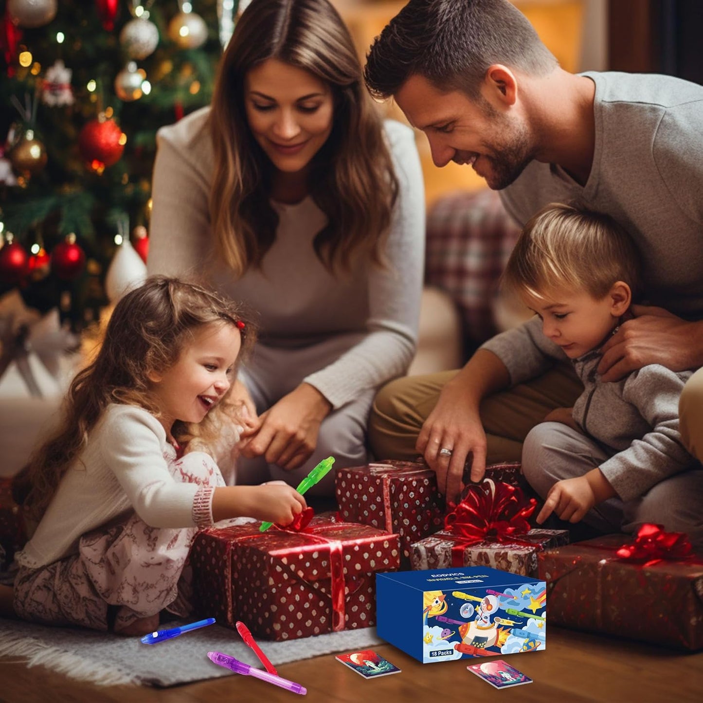 Invisible Ink Pens with UV Light for Kids, Spy Party Favors for Kids 8-12, 18 Pack Ink Pen and Notebook, UV Pen for Secret Message Escape Room Birthday Party Favors for 4-8