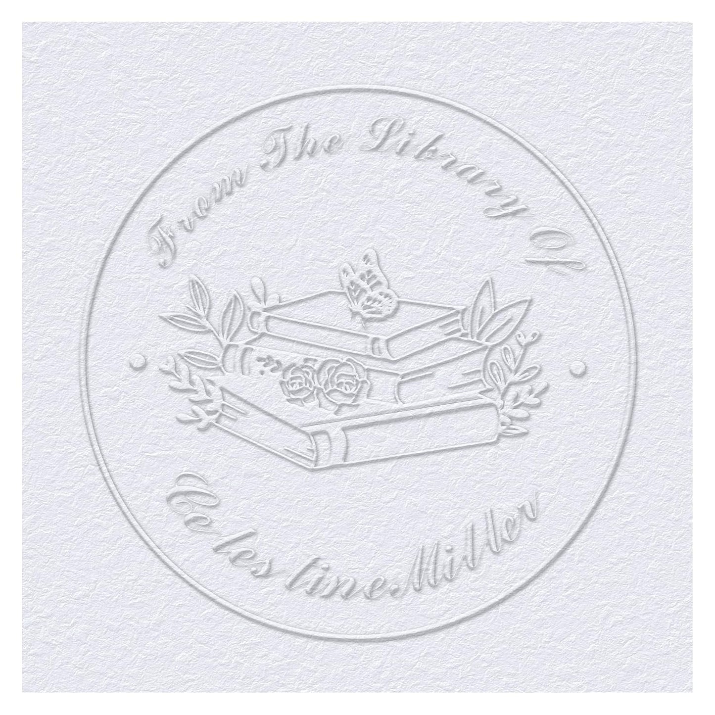 Book Embosser Custom Embosser Stamp with Your Name or Design Personalized Library Embosser Stamp Customized Books Business Cards Paper Documents Notebooks etc. (11)