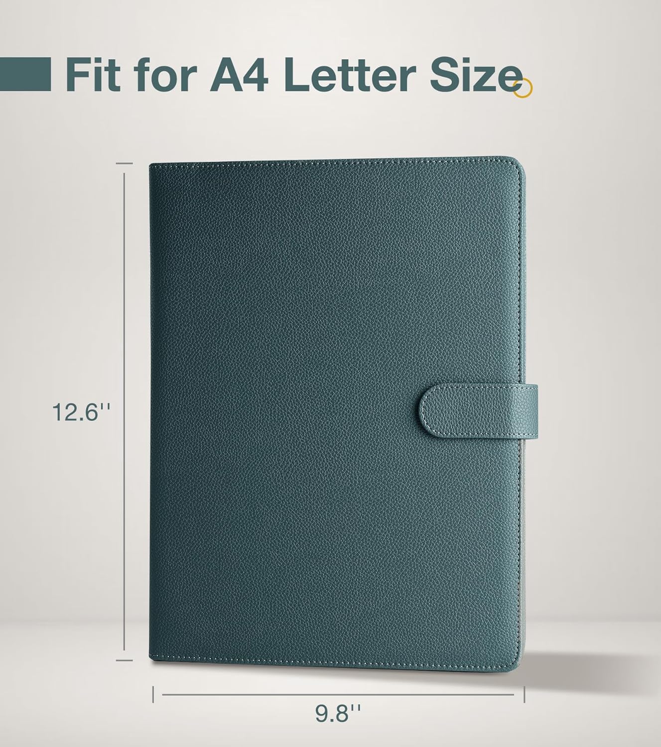 Clipboard Folder Padfolio A4, Mymazn Writing Portfolios Faux Leather Clipboards with Cover for Legal Pad Holder Letter Size 8.5 x 11 for Business Conference Notepad Clip Board (Gray Green)