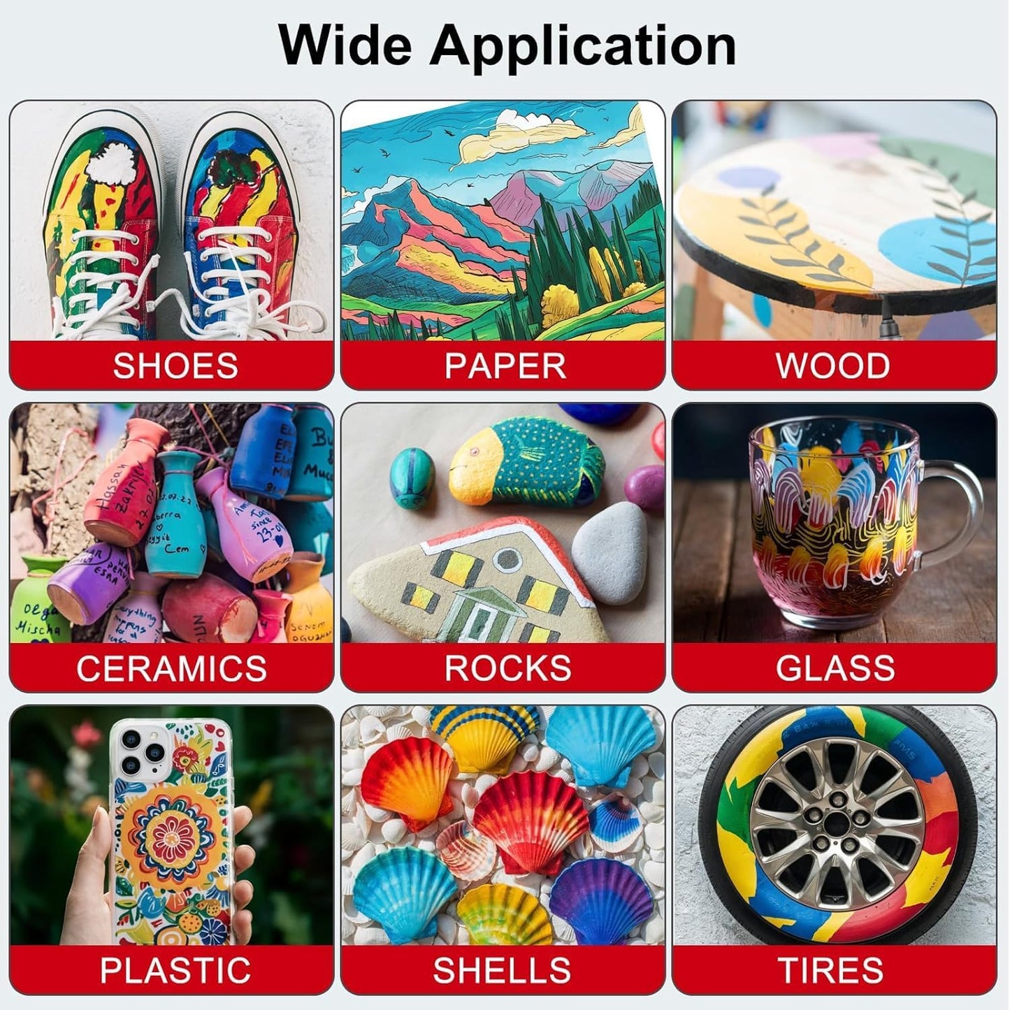 JRQ 240 Colors Acrylic Paint Markers, Brush Tip Acrylic Paint Pens for Wood Rock Glass Canvas Stone Fabric Glass Metal Ceramic Canvas DIY Crafts Art Supplies Kids Gifts