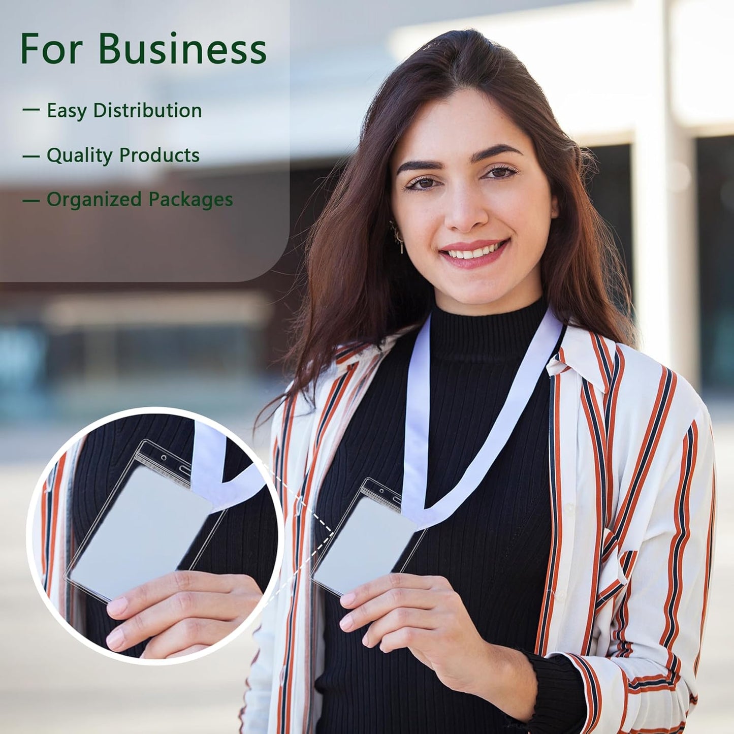 50 Pcs Vertical Clear ID Badge Holders, 3.5×2.5 Inch Waterproof PVC Plastic Badge Holders with Resealable Zip, Fits RFID/Proximity/Badge Swipe Cards, Credit Cards, Office, School, Events