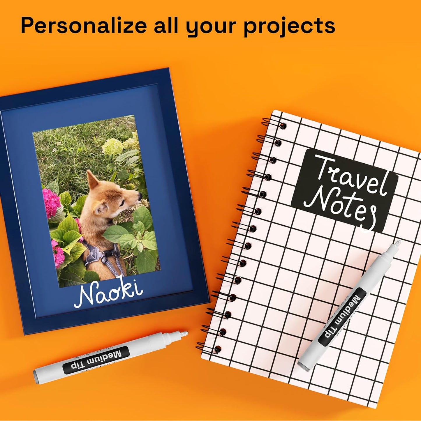 ARTISTRO 2 White Permanent Marker - Waterproof Markers for Tire, Fabric, Rocks, Glass, Ceramic, Wood, Paper - Oil Based Paint Pens - Medium Tip 3mm