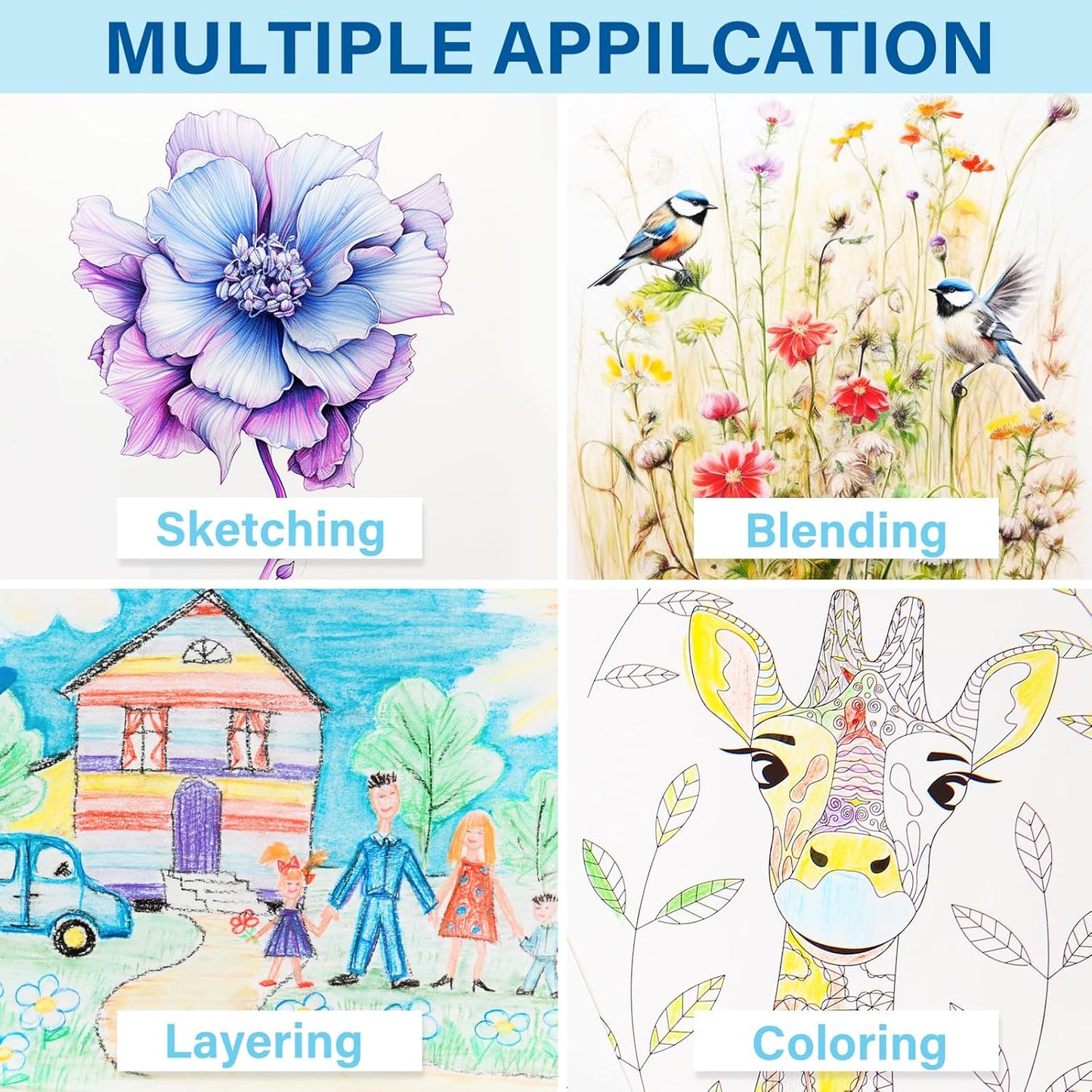 Jumlys 48 Pack Colored Pencils Set, Pre-sharpened Coloring Pencils for Kids Beginners, Colored Pencils for Adult Coloring Books, Ideal Art Supplies for Sketching, Coloring & Painting