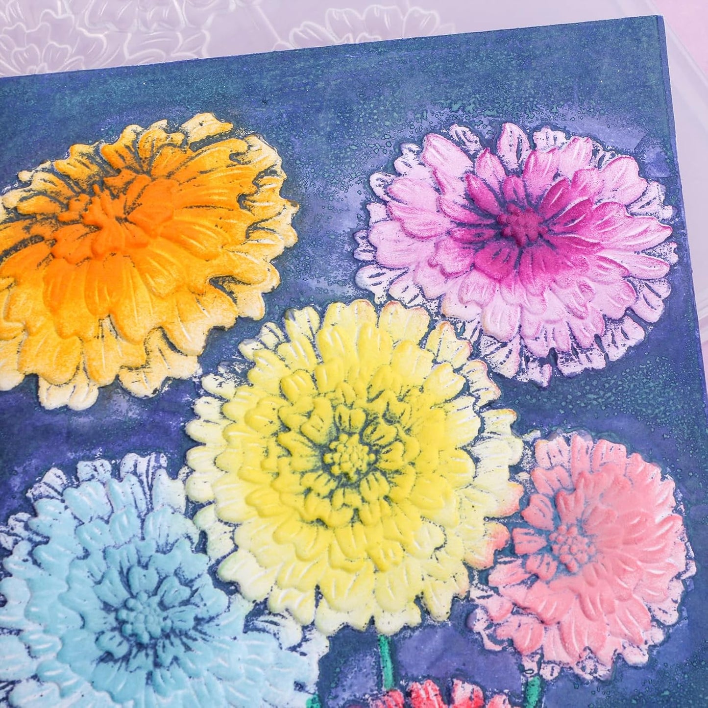 BAOFALI 3D Embossing Folders Chrysanthemum, Hydrangea Textured for Card Making,Embossing Template Paper Card Embossing Stencil for DIY Scrapbooking Photo Album Card Paper Craft Decoration