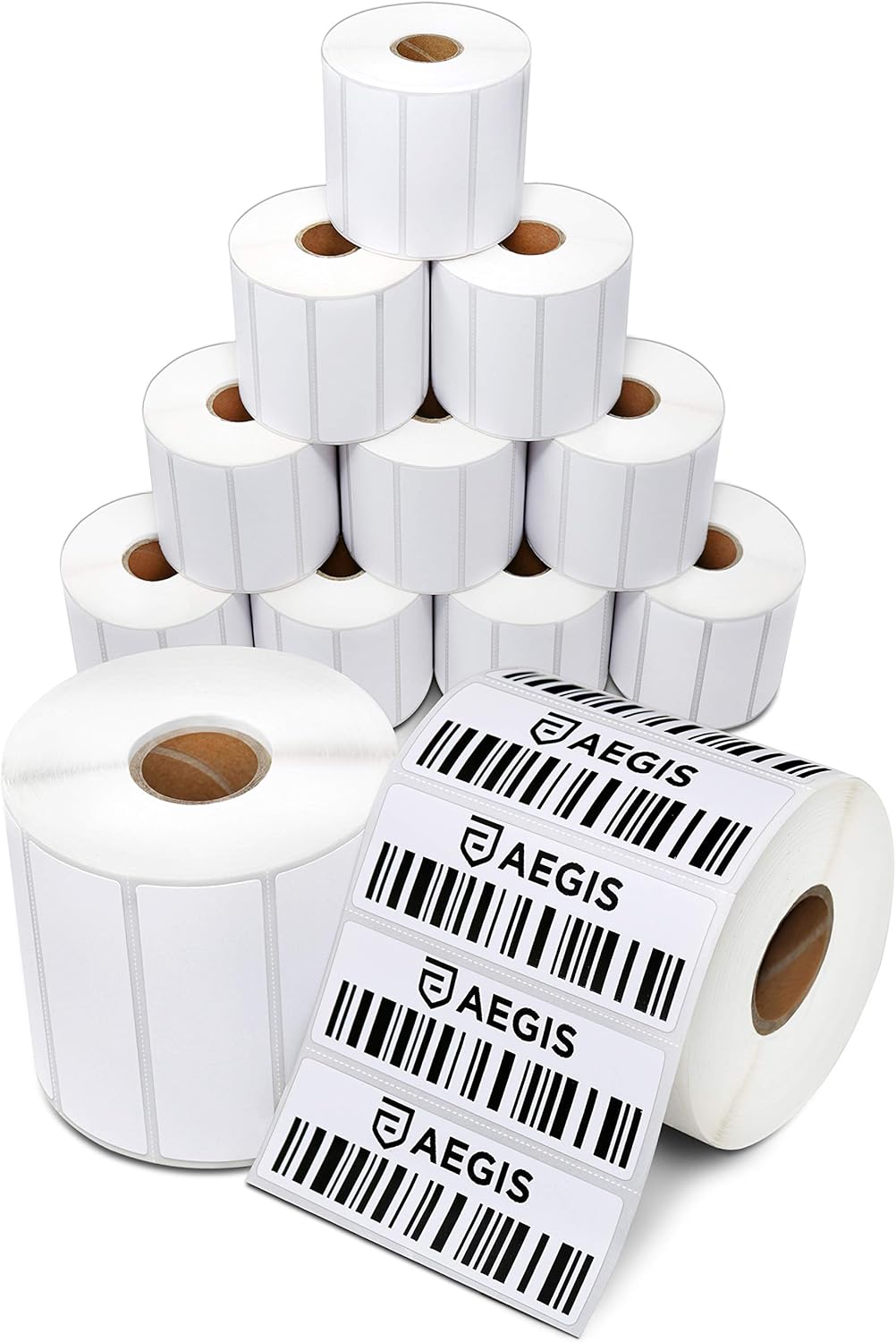 Aegis Adhesives - 3” X 1” Direct Thermal Labels for Barcodes, Address, Perforated & Compatible with Rollo, Zebra, & Other Desktop Label Printers (12 Rolls, 1300/Roll)