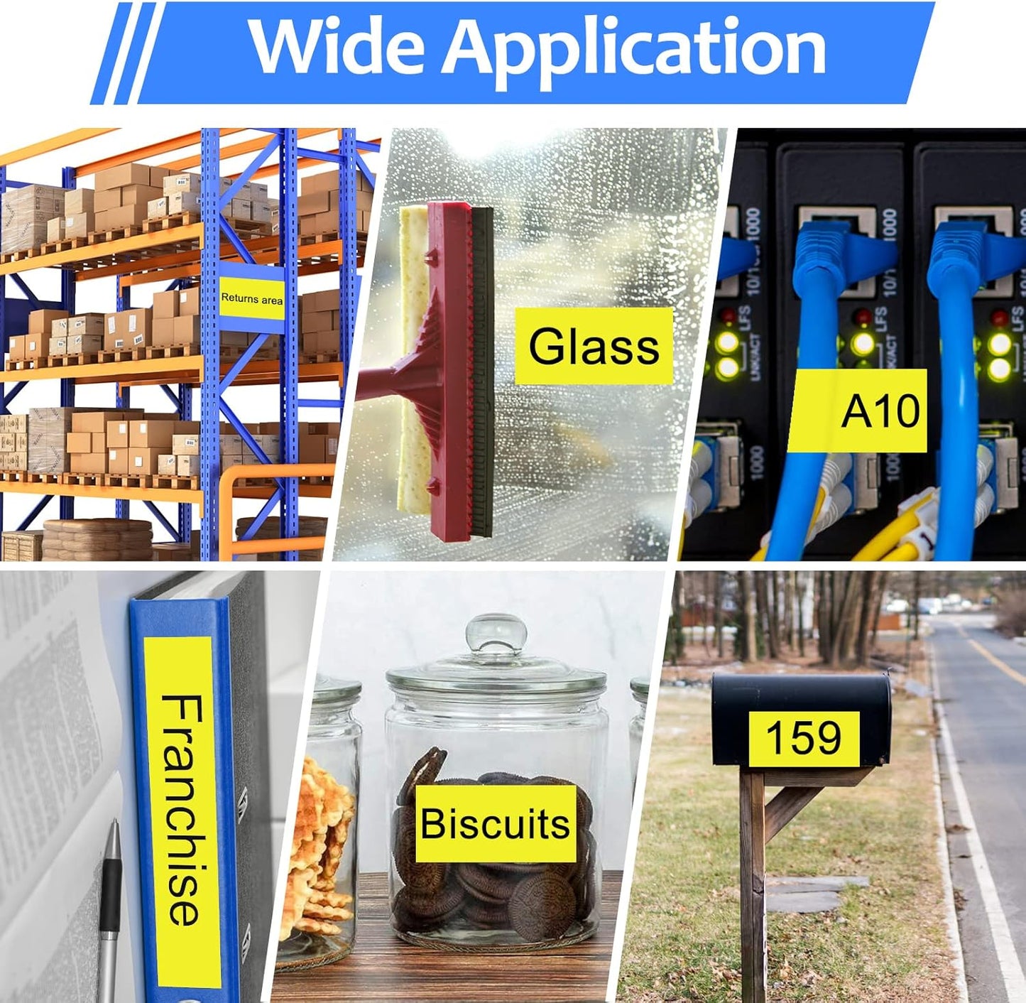 6PK 24mm Yellow Label Tape Compatible for Brother P-Touch Label Maker Tape TZe-651 1 Inch TZe TZ Tape TZ-651 TZe651 24mm 0.94'' Laminated Black on Yellow for PT-D600 D610BT P710BT P750W