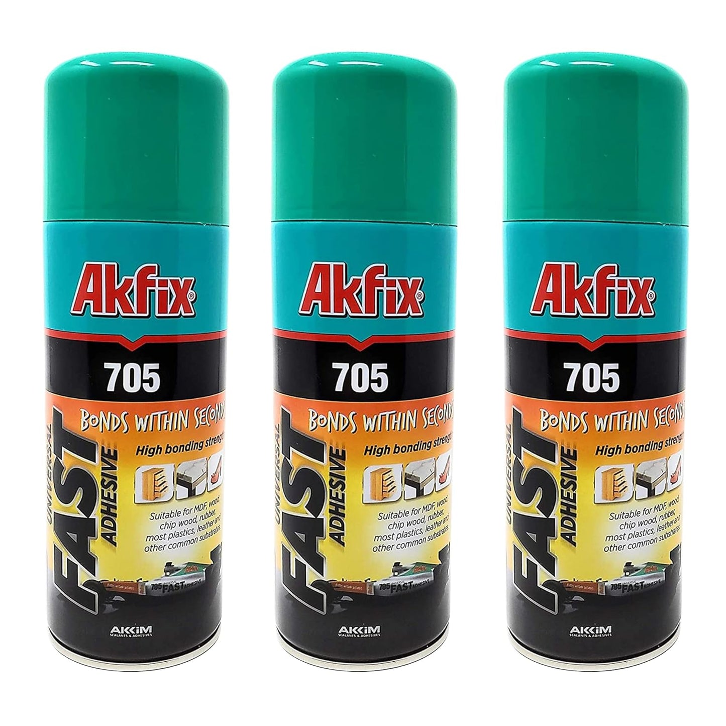 Akfix 705 Spray Adhesive Activator - Cyanoacrylate Super Glue Accelerator Spray for Plastic, Metal, Wood & PVC, CA Glue Activator - Only Activator | 6.76 fl oz 3 Pack