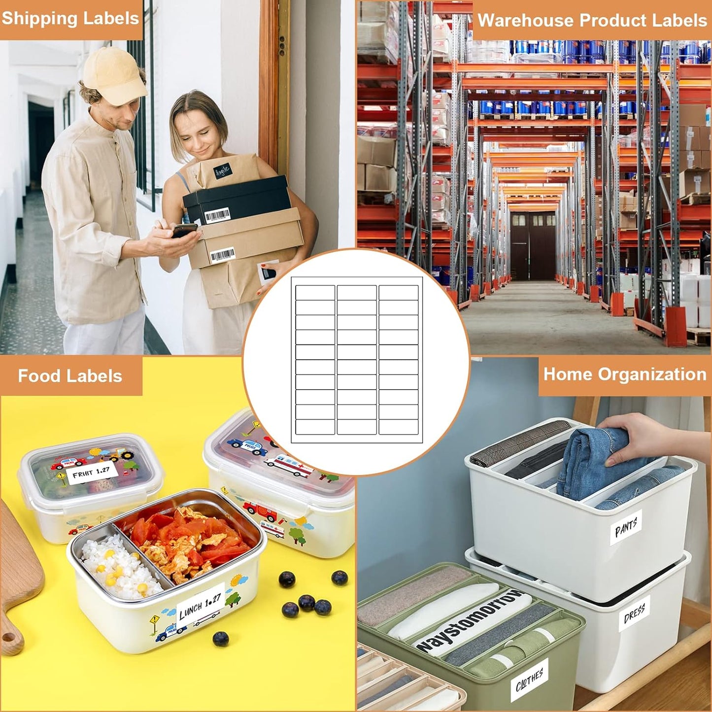 1" X 2-5/8" 30 Up Mailing Labels for Laser/Inkjet Printer,Address Labels,Thermal Labels for Printer,Shipping Mailing Labels (100 Sheets - 3000 Labels)