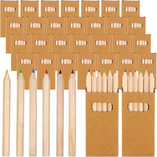 150Packs/900Pcs Colored Pencils Bulk Mini Drawing Pencils Set for Kids 3.5inch Short Fat Color Pencils Back To School Gifts for Adult Coloring Books, Classroom School Drawing Birthday Wedding