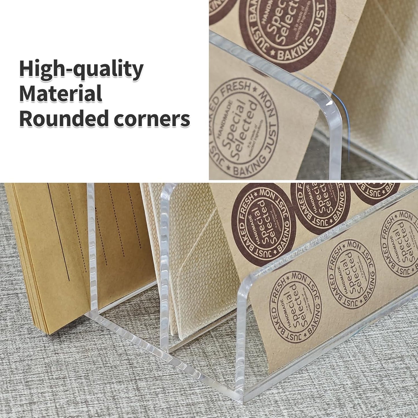 Acrylic Mail Sorter Desktop Organizer Holder,3 Compartments Laddered Clear Desk Letter Organizer Holders for Desk Bill Filling Envelope Holder Office, Home, School Desk Organization