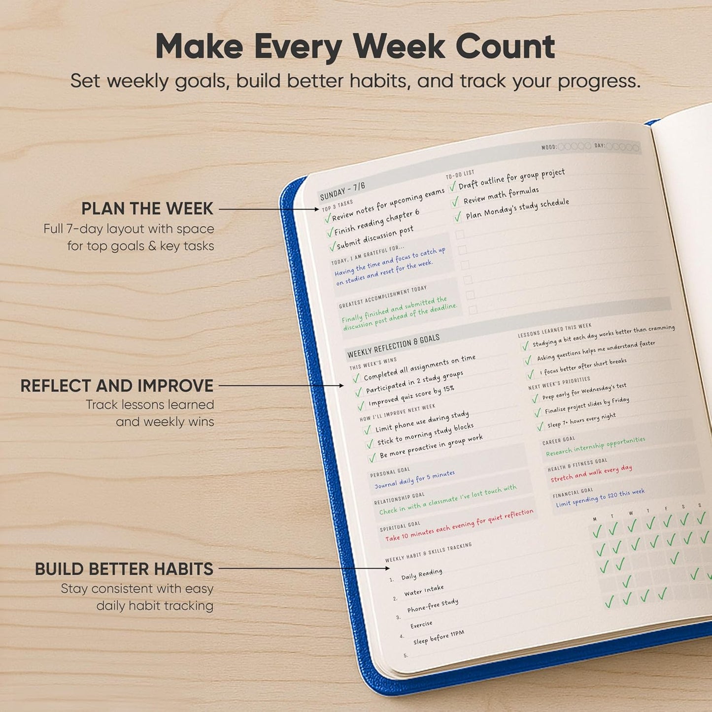 July 2025-2026 Planner 8.5 x 11 Pro Max - Dated Productivity & Academic 2025-2026 - Daily, Weekly & Monthly Planner With July Start Date - A4 - Productivity Store