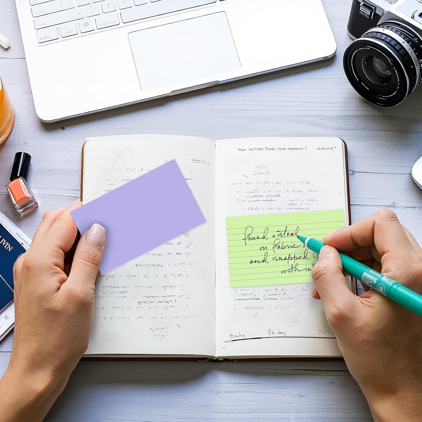 250 Count Index Cards 3x5 Inch 180gsm Heavy Weight Colored Flash Card (50 Sheets Each), Note Taking for Students, Teachers, Professionals, Study Note Cards for Office Home School