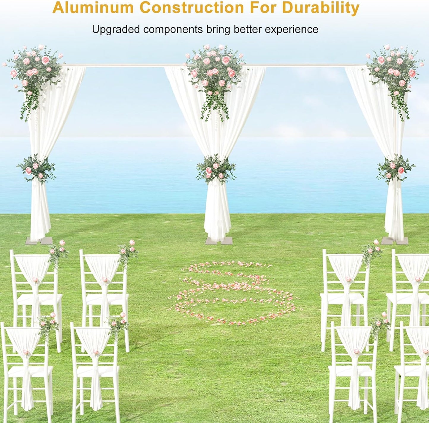 Jiang&Rong 10ft x 20ft Adjustable Backdrop Stand Kit - Heavy Duty Pipe and Drape Stand for Photo Studio, Booth, or Photography Backgrounds