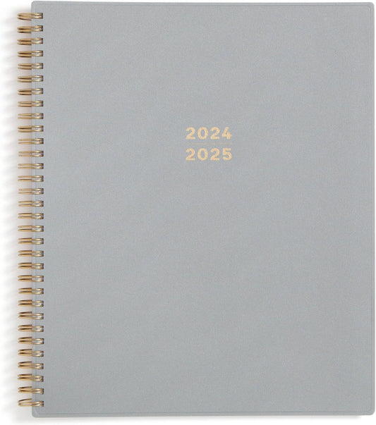 Blue Sky 17 Month 2024-2025 Academic Year Weekly and Monthly Planner From August 2024 - December 2025, 8.5" x 11", Flexible Cover, Wirebound, Silver Metallic (150659)
