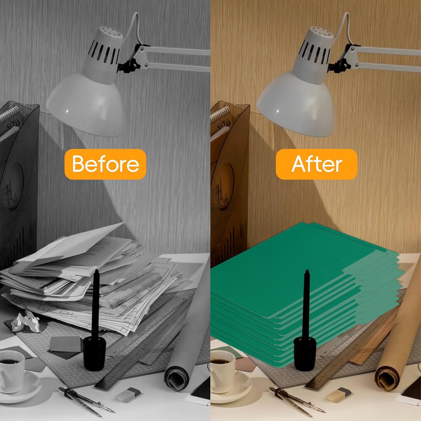 100 Packs File Folders,Green Folders,1/3-Cut Tabs,File Folders Letter Size,8.5x11 Inch File Folders for Office,School and Home,Organizer Documents