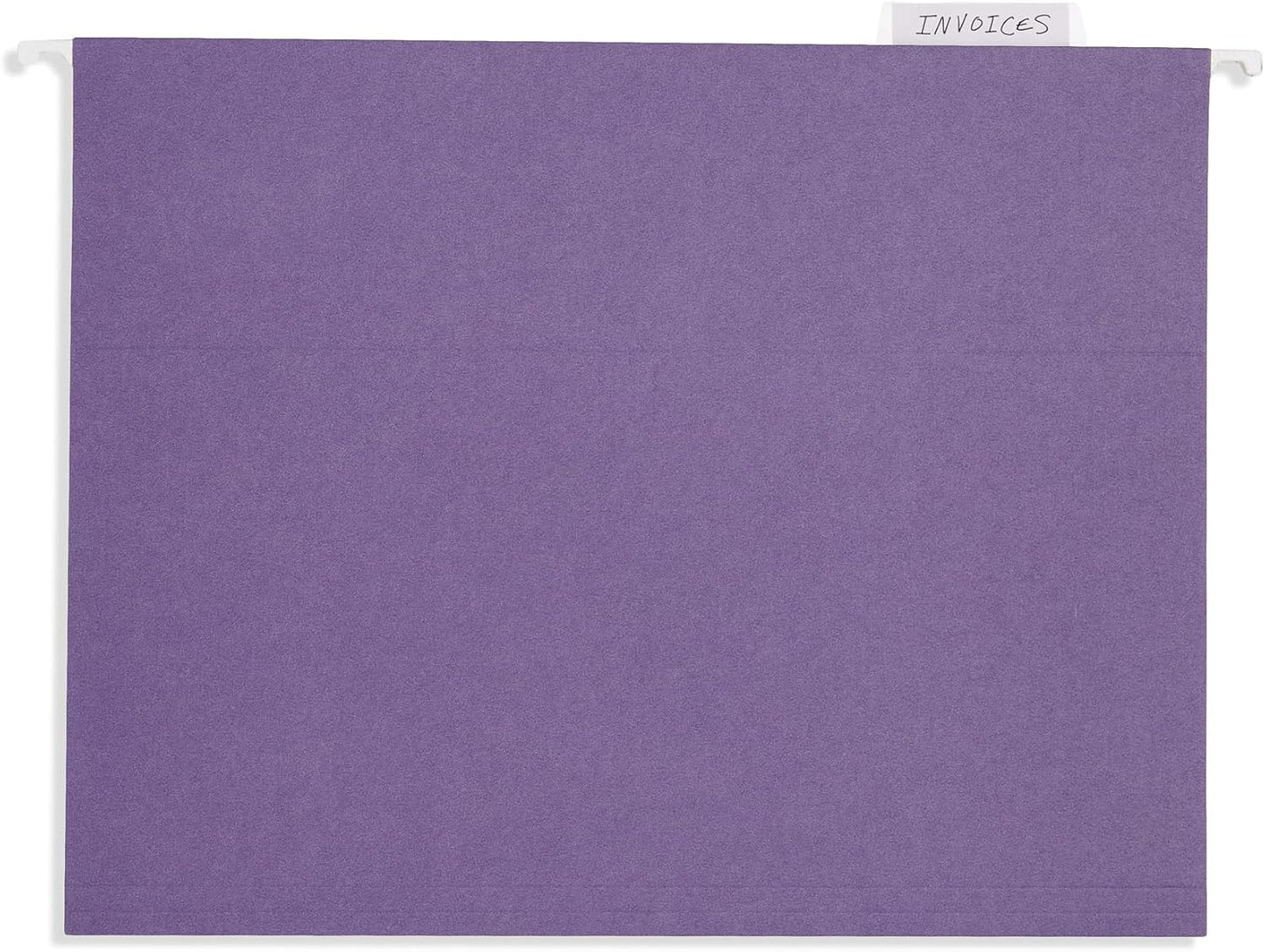 25 Blue Summit Supplies Purple Hanging File Folders - Letter Size, Durable 11pt Paper, Hanging File Folders, Purple, with Plastic Tabs and Inserts Included