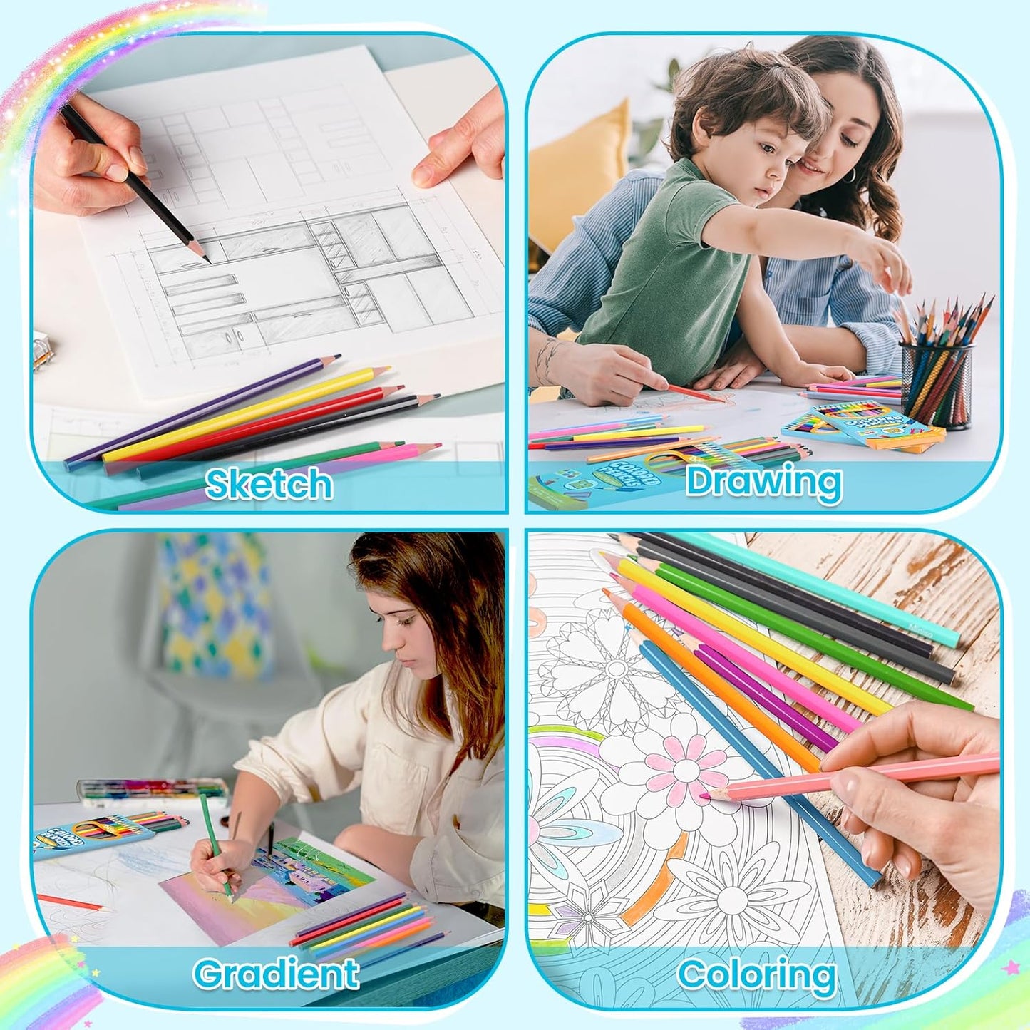 864 Count Colored Pencils for Kids, 72 Packs Colored Pencils Bulk 12 Colors, Pre-sharpened Color Pencil for Adults, Bulk School Supplies for Teachers, Back to School Supplies, Classroom Prizes