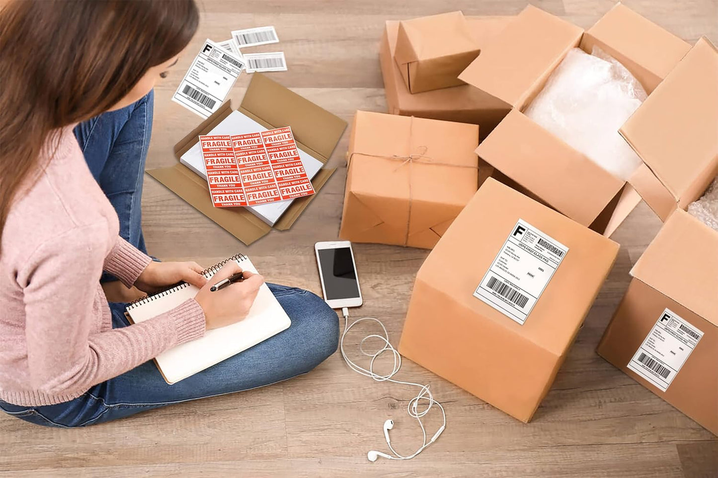 8.5" x 5.5" Address Labels, Half Sheet Shipping Labels, 25 Sheets Self Adhesive Mailing Labels for Laser & Inkjet Printers (50 Labels)