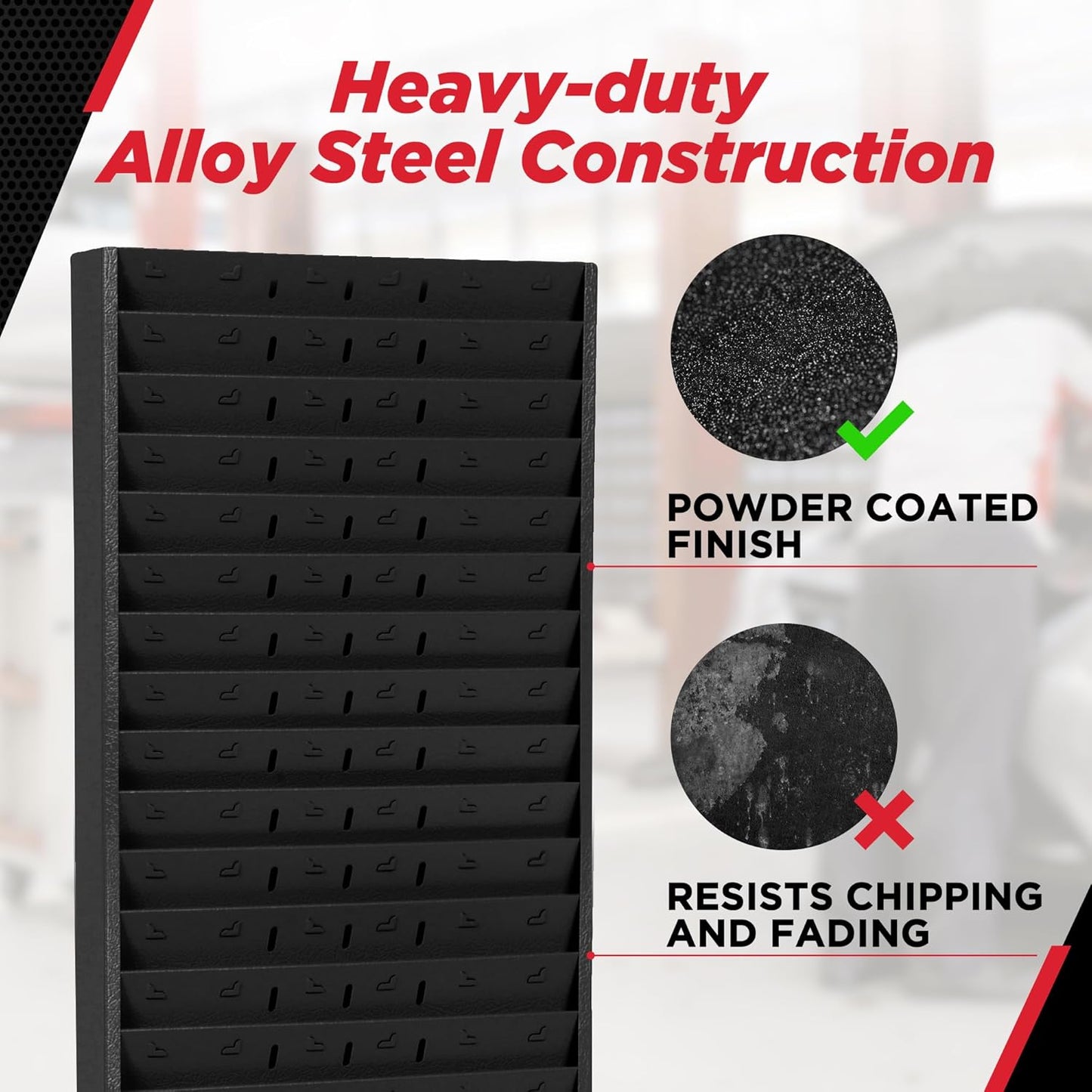 PROLific Automotive Products CHAMP Repair Order Rack, 12-Pocket Wall Mount Organizer, Heavy-Duty Alloy Steel, Powder Coated, Ideal for Auto Workshops and Garages - Black