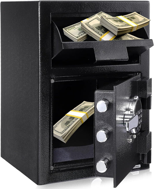 2.5 Cu.Ft Heavy Duty Drop Safe for Business with Digital Keypad, Money Depository Box with Drop Slot, 20"x15.7"x13.8", Office Security Chest for Cash and Mail