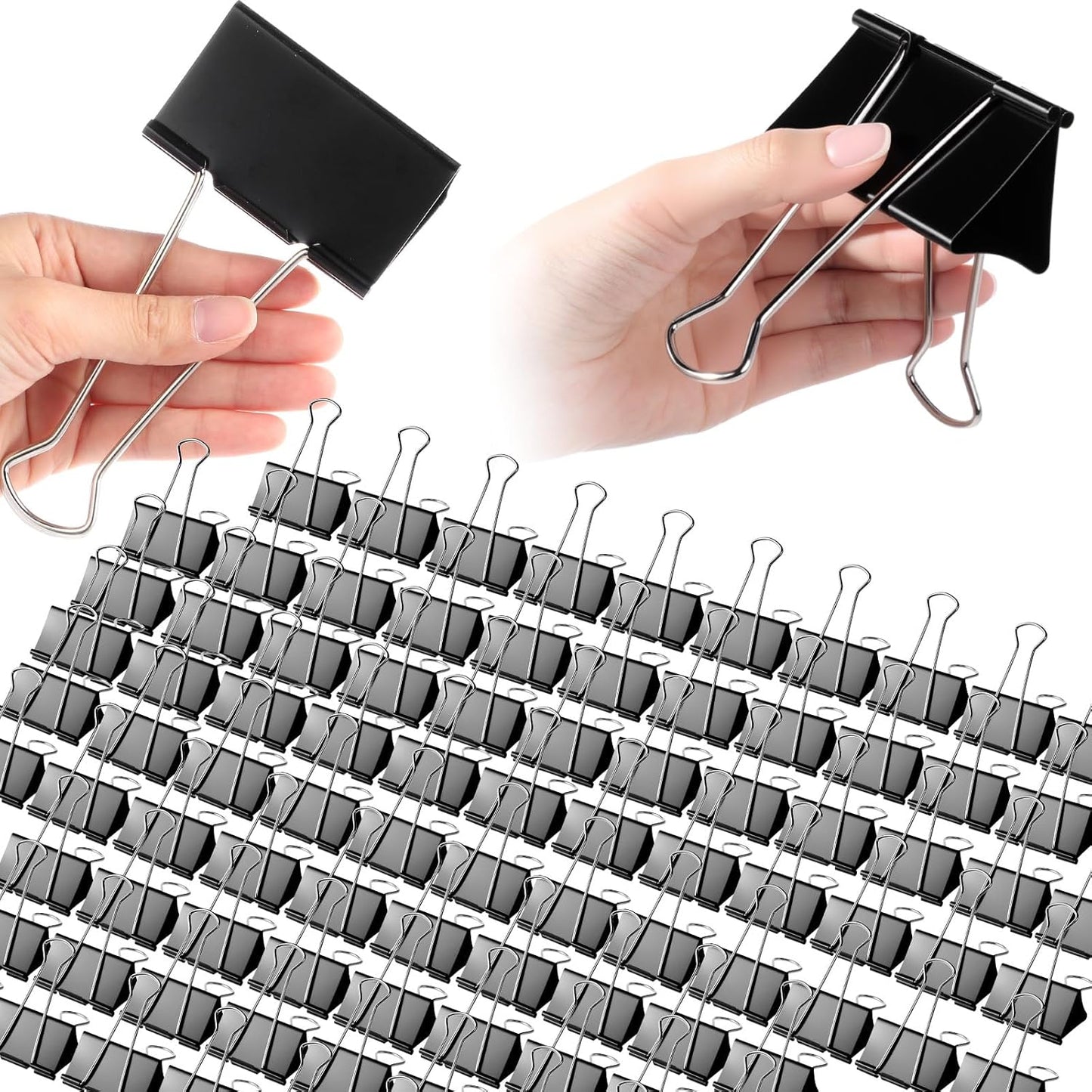 Jetec 72 Pcs 3 Inch Jumbo Binder Clips Extra Large Binder Clips Bulk Black Big Heavy Duty Metal Giant Large Paper Clamps for Office and Home Supplies Organization Kitchen Food Bags Drawing