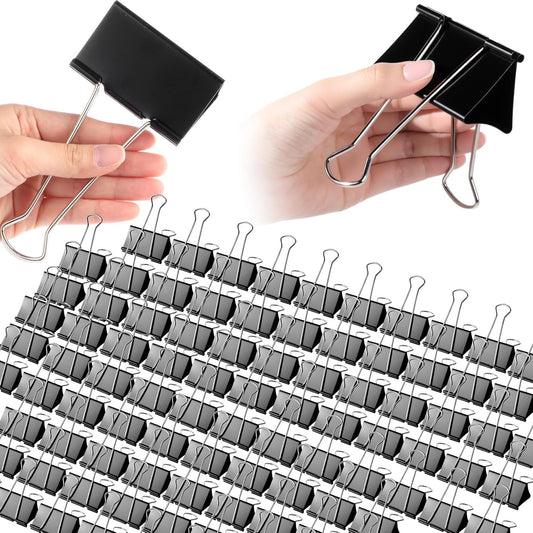 Jetec 72 Pcs 3 Inch Jumbo Binder Clips Extra Large Binder Clips Bulk Black Big Heavy Duty Metal Giant Large Paper Clamps for Office and Home Supplies Organization Kitchen Food Bags Drawing