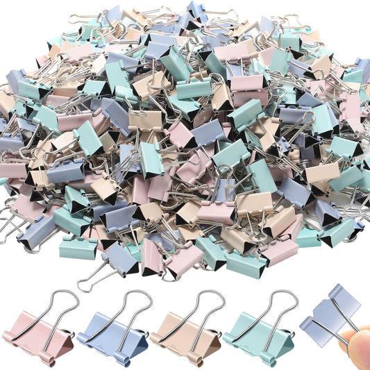 Jetec 500 Pieces 1 Inch Colorful Binder Clips Medium Paper Clamps Metal Paper Clips for Teachers Students Classroom Business Office and School Office Supplies