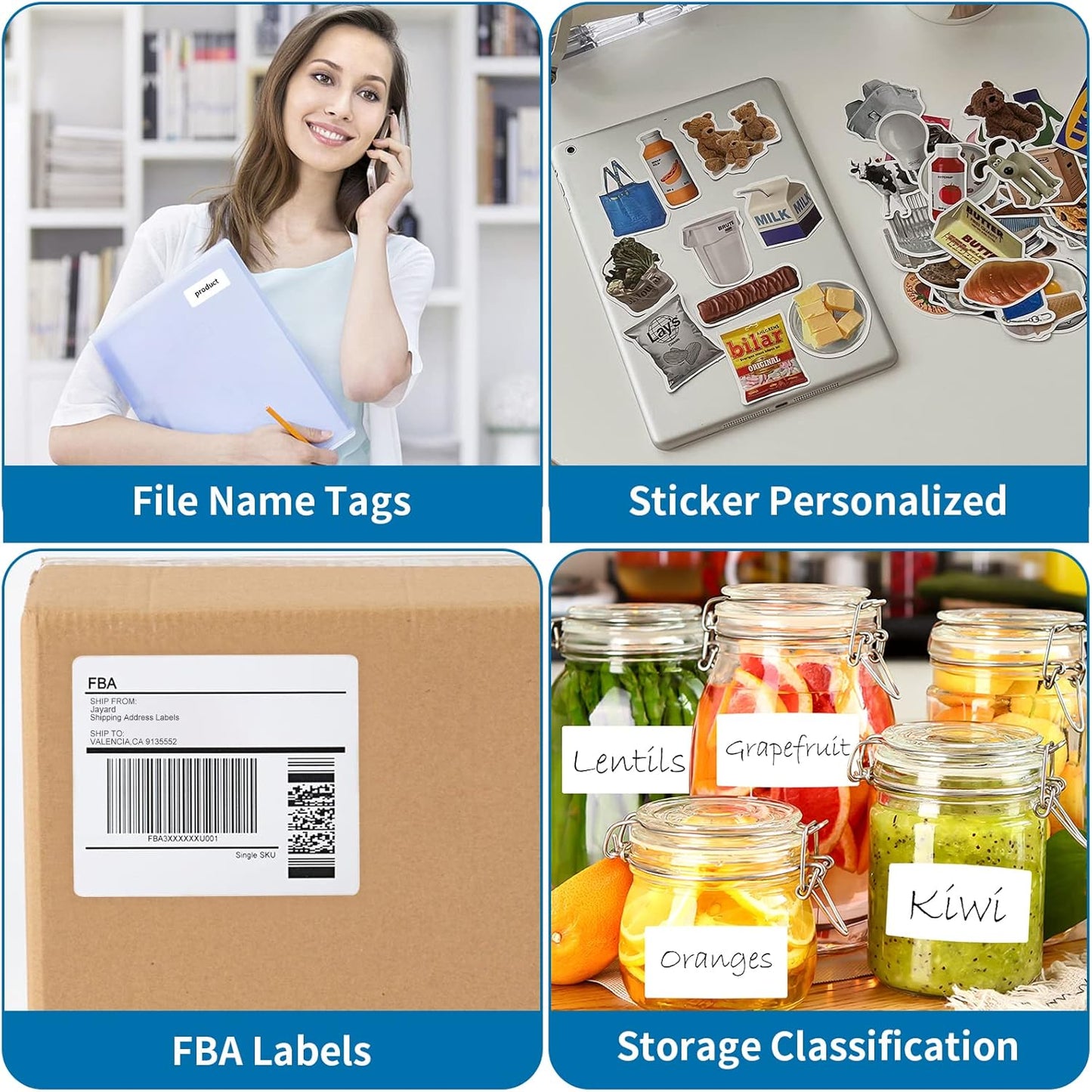 2” x 4” Shipping Labels 2000 Address Labels Printable, White Sticker Label Sheets for Laser Inkjet Printers (10 Labels/Sheet, 200 Sheets)